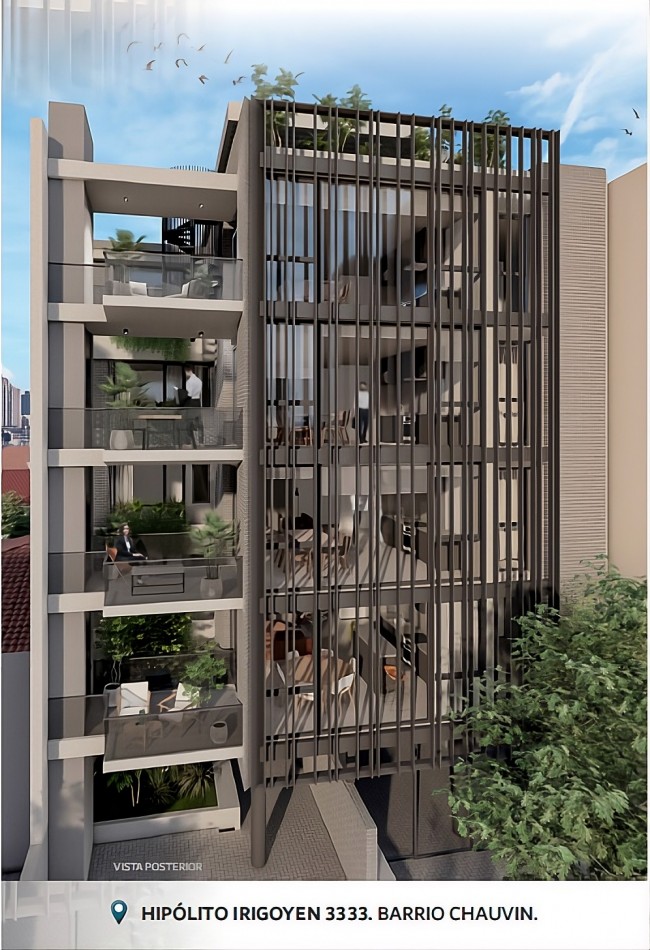 DEPARTAMENTO DE 3 AMBIENTES A ESTRENAR CON AMPLIA TERRAZA EXCLUSIVA Y COCHERA DOBLE. CORAZON DE CHAUVIN. EXCELENTE DISEÑO Y CALIDAD CONSTRUCTIVA. POSESION INMEDIATA.