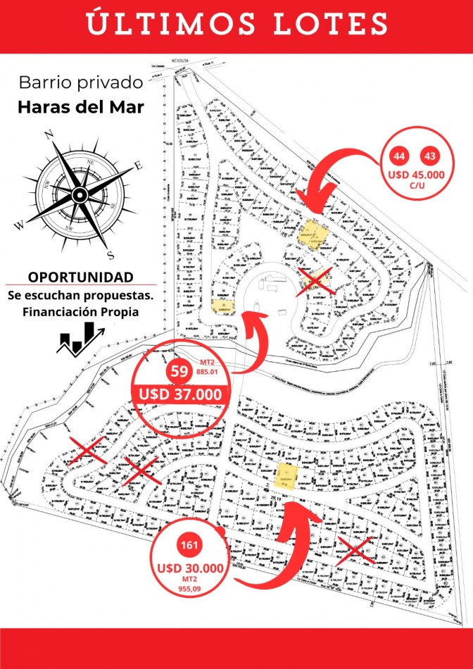 ULTIMOS LOTES EN HARAS DEL MAR. FINANCIACION. 
